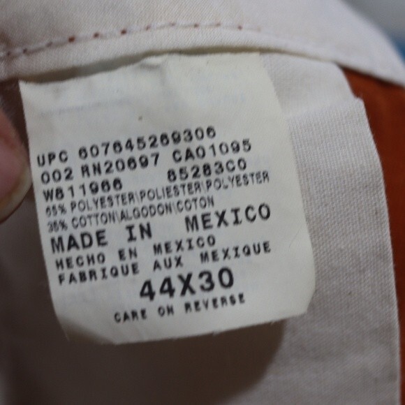 Dickies Vintage Orange Baggy Streetwear Denim Jeans 90s Y2K Hip Hop 44 x 30 - Picture 12 of 13